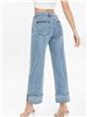 Jeans wide leg crop bajo doblado