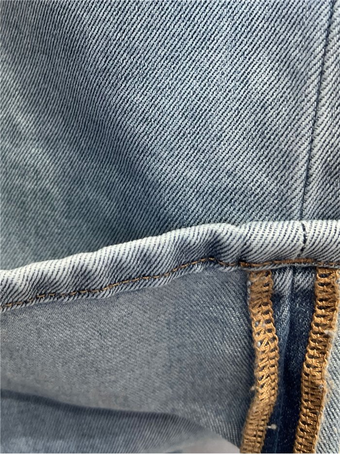 Jeans wide leg crop bajo doblado