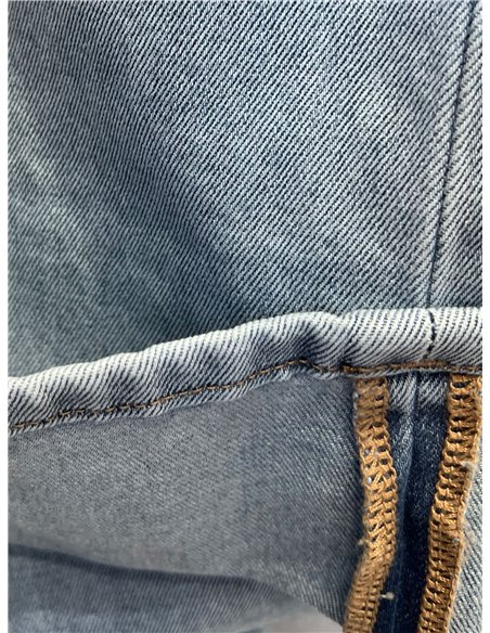 Jeans wide leg crop bajo doblado