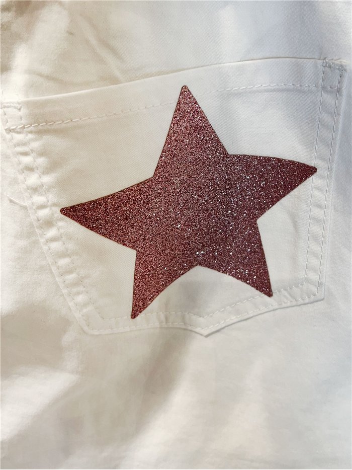 Short falda vaquera blanco estrellas