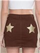 Short falda vaquera marrón estrellas
