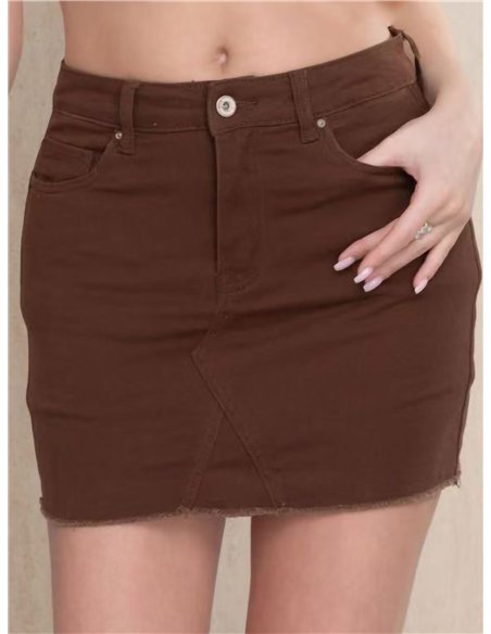 Short falda vaquera marrón estrellas