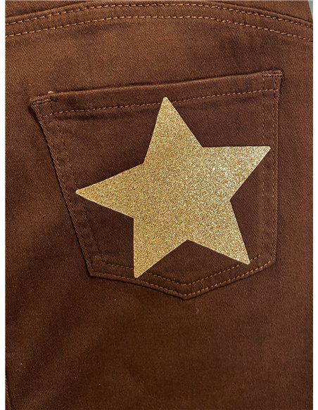 Short falda vaquera marrón estrellas