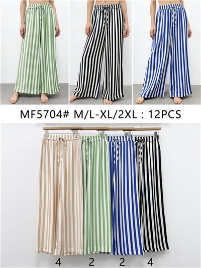 Pantalón palazzo rayas cordón 2