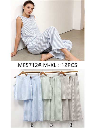 Conjunto top rayas y pantalón palazzo 2