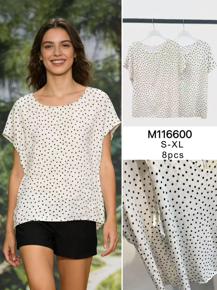 Bluse mit Polka-Dots | LS-M116600 | Großhandel | Eshermosa