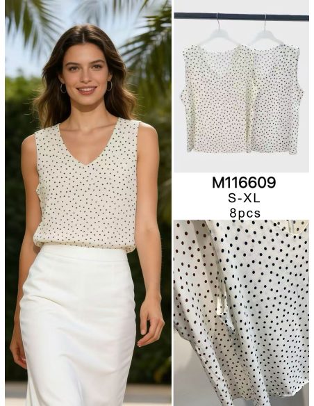 Blusa de bolinhas | LS-M116609 | Atacado | Eshermosa