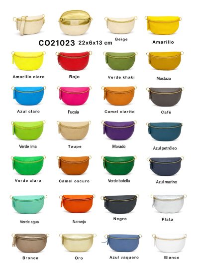 Bolsa de ombro em couro em formato de meia-lua 2