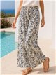 Pantaloni palazzo con stampa paisley