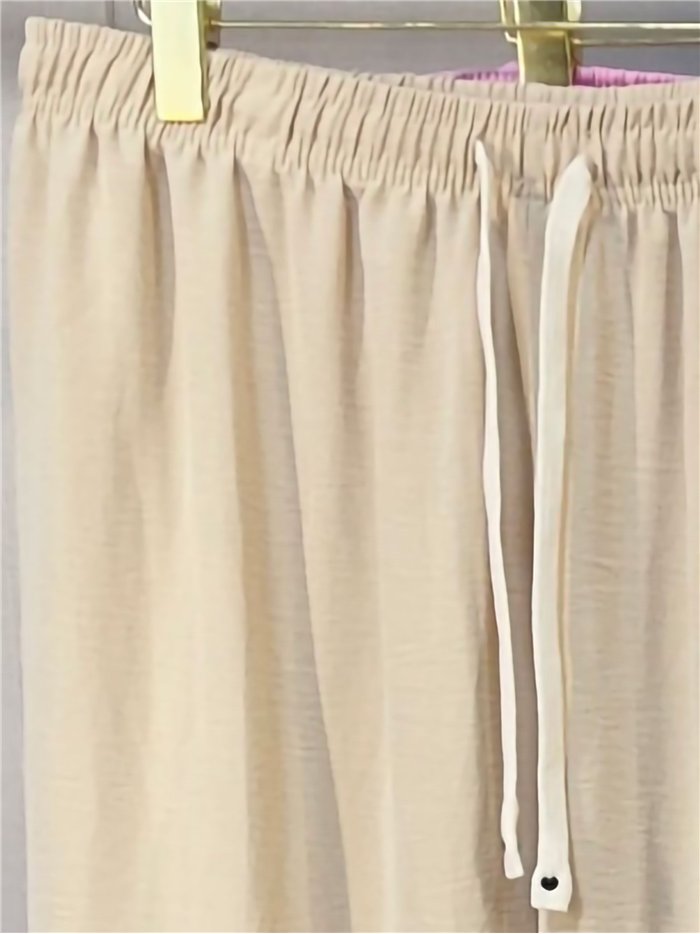 Calças palazzo lisas e fluidas