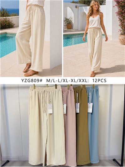 Calças palazzo lisas com bolsos 2