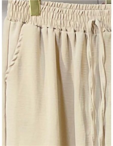 Calças palazzo lisas com bolsos