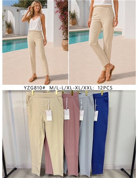 Stretch trousers with pockets