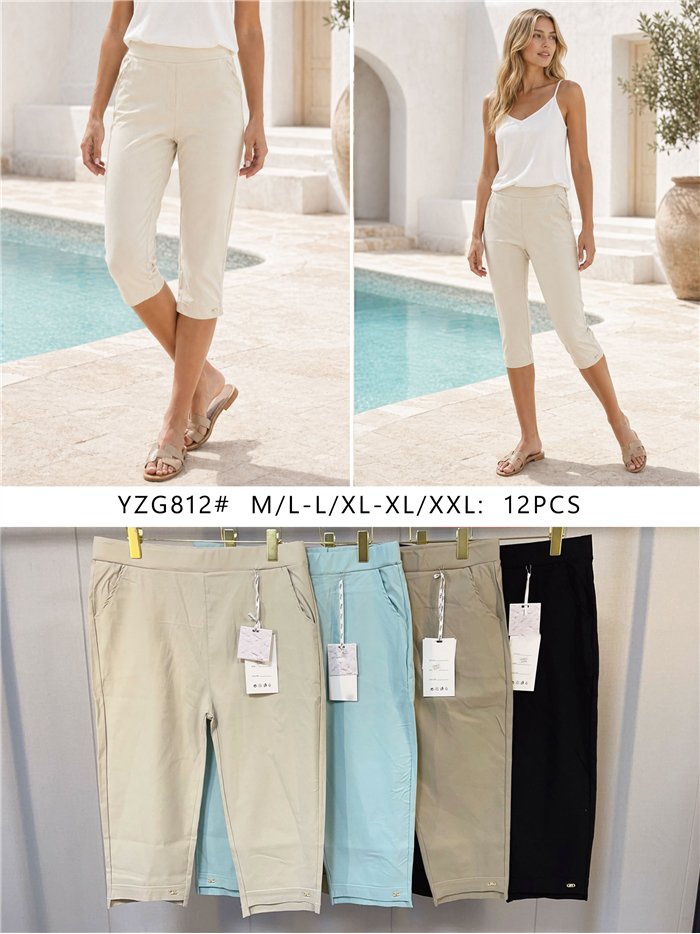 Stretch capri trousers