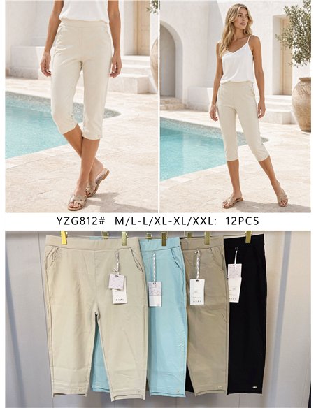 Stretch capri trousers