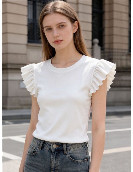 Camiseta com mangas bufantes