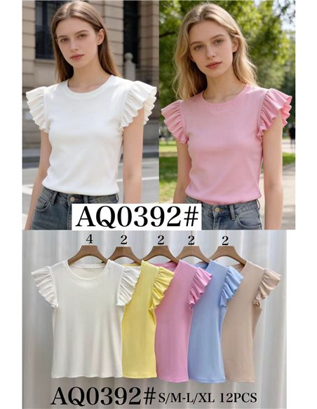 Camiseta com mangas bufantes