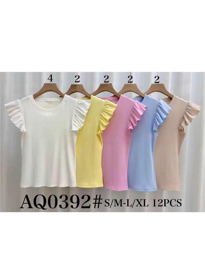 Camiseta com mangas bufantes