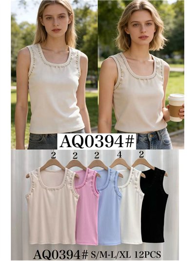 Camiseta sem mangas bordada 2