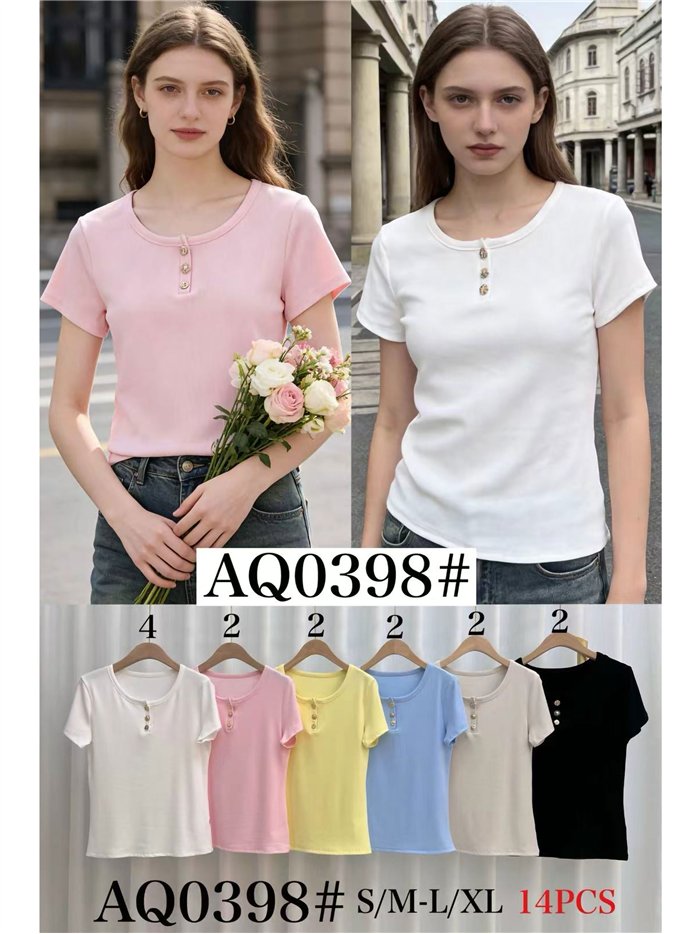 Jewel button t-shirt