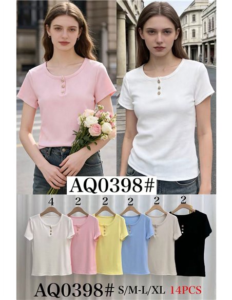 Jewel button t-shirt