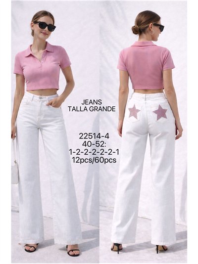 Plus size star pocket wide leg jeans 2