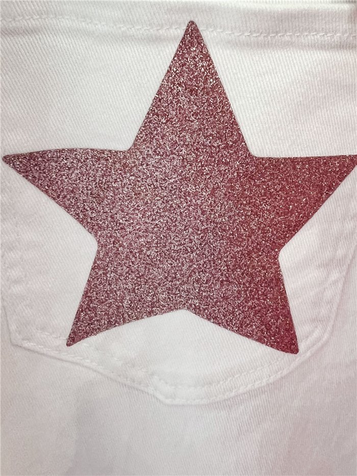 Plus size star pocket wide leg jeans