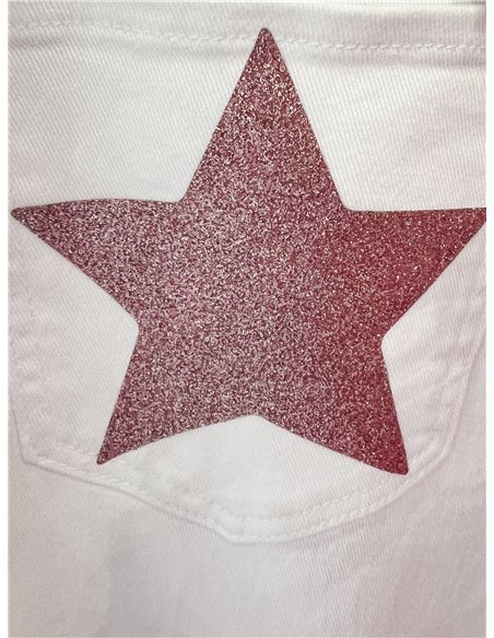 Plus size star pocket wide leg jeans