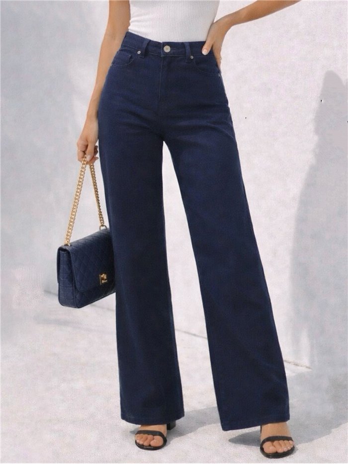 Plus size star pocket wide leg jeans