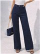 Plus size star pocket wide leg jeans