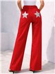 Plus size star pocket wide leg jeans