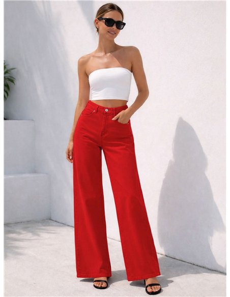 Plus size star pocket wide leg jeans