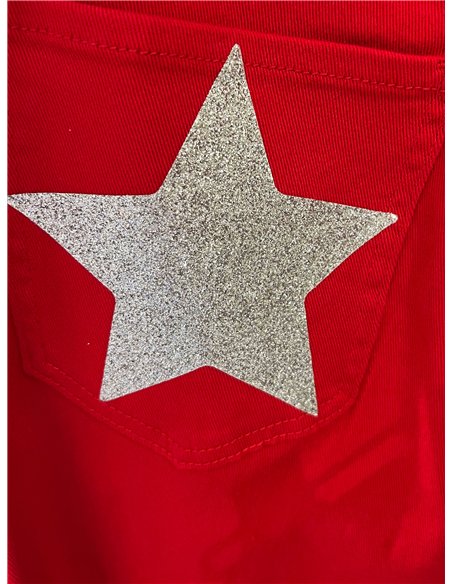 Plus size star pocket wide leg jeans