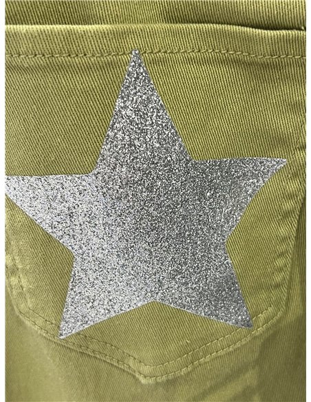 Plus size star pocket wide leg jeans