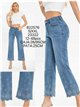Embroidered hem straight jeans