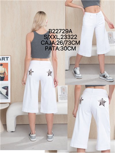 Animal print star culotte jeans 2