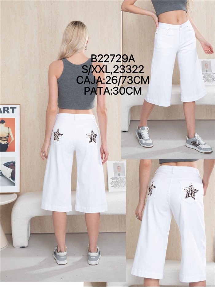 Animal print star culotte jeans