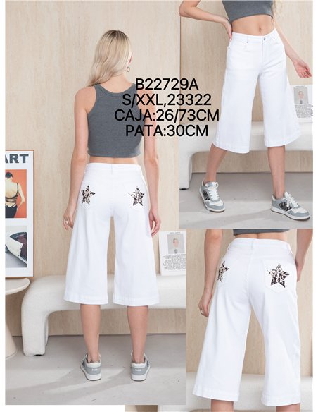 Animal print star culotte jeans