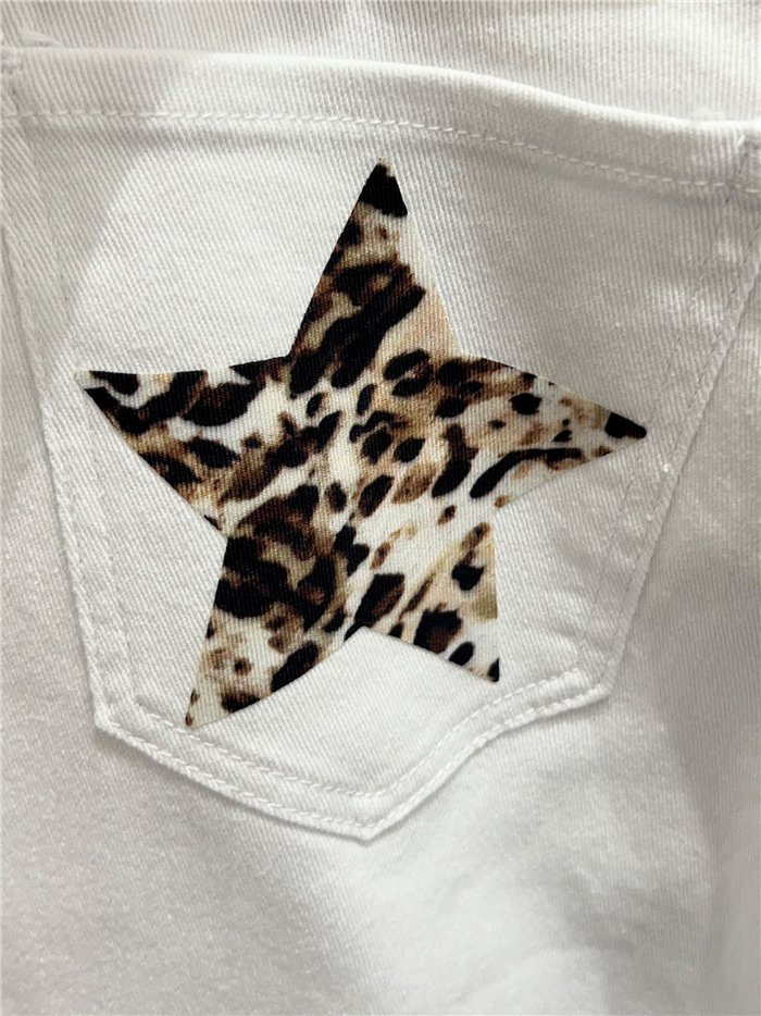 Animal print star culotte jeans