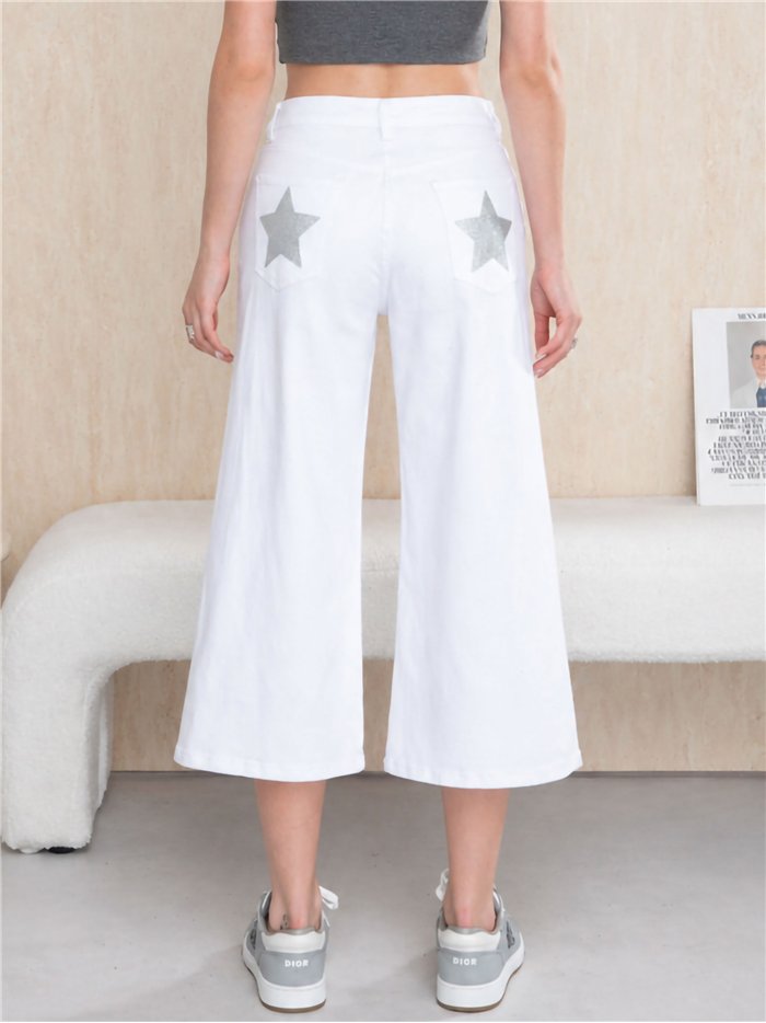 Glitter star culotte jeans
