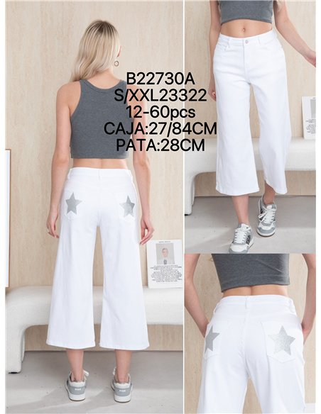 Glitter star culotte jeans