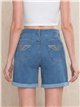 Plus size glitter wing denim bermuda shorts