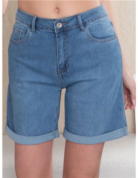Plus size glitter wing denim bermuda shorts