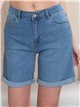 Plus size glitter wing denim bermuda shorts