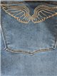 Plus size glitter wing denim bermuda shorts
