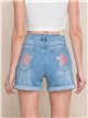 Shorts jeans com estrelas brilhantes
