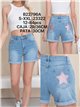 Shorts jeans com estrelas brilhantes