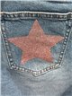 Shorts jeans com estrelas brilhantes