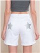 Plus size glitter star pocket bermuda shorts