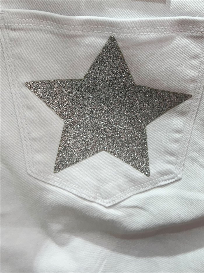Plus size glitter star pocket bermuda shorts